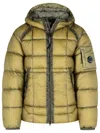 C.p. Company Hooded Down Jacket Featuring Adjustable Elements In Green