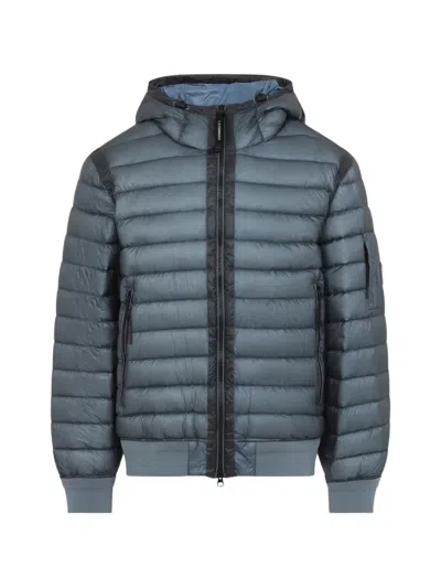 C.p. Company C.p.company Orionblue Shell Hooded Lens Down Jacket In Blue