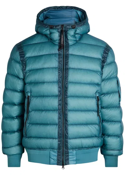 C.p. Company D.d. Shell Hooded Quilted Jacket In Blue