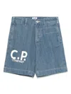 Shop C.p. Company Denim Shorts In Blue