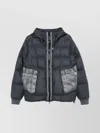 C.p. Company Quilted Black Down Jacket With Adjustable Hood And Ribbed Cuffs