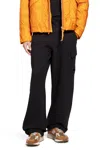C.p. Company Diagonal Cargo Fleece Lens Sweatpants In Black