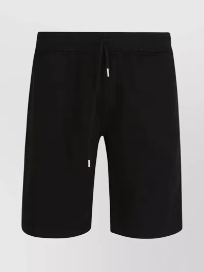 C.P. COMPANY DIAGONAL COTTON FLEECE LOGO SHORTS