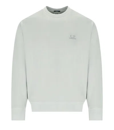 C.p. Company Diagonal Fleece Blue Fox Sweatshirt In Green