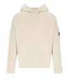 C.p. Company Diagonal Fleece Boxy Cream Hoodie In Neutral
