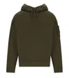 C.p. Company Hooded Long Sleeve Sweatshirt With Arm Pocket In Brown