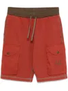 C.p. Company Diagonal Fleece Cargoshorts In Braun