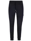 C.p. Company Diagonal Fleece Cargo Sweatpant In Black