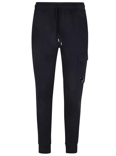 C.p. Company Diagonal Fleece Cargo Sweatpant In Black