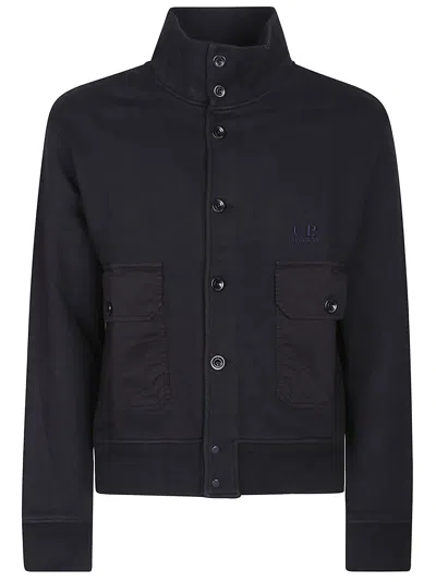 C.p. Company Diagonal Fleece Full Button Sweatshirt