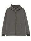 Shop C.p. Company Diagonal Fleece Hoodie In Grey