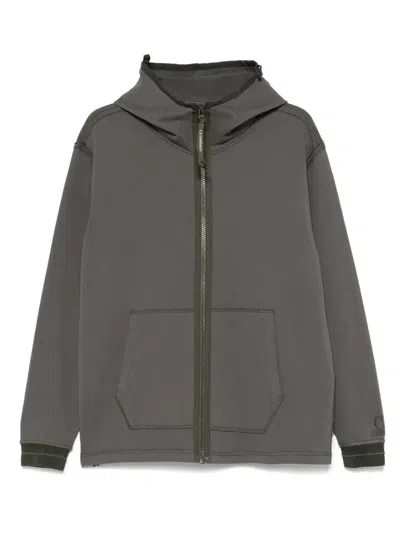 C.p. Company Diagonal Fleece Hoodie In Grey