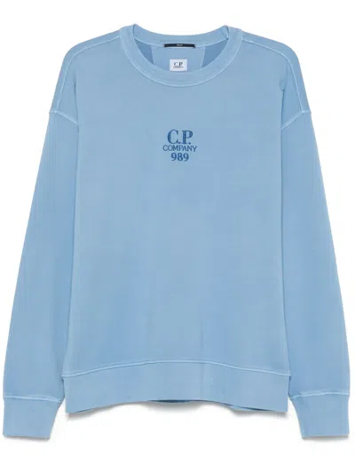 C.p. Company Diagonal Fleece Sweatshirt In 蓝色