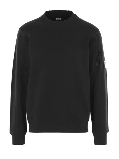 C.p. Company Diagonal Fleece Sweatshirt In Black