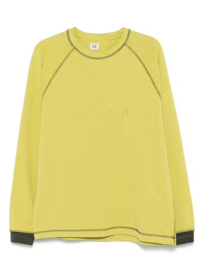 C.p. Company Diagonal Fleece Sweatshirt In Green