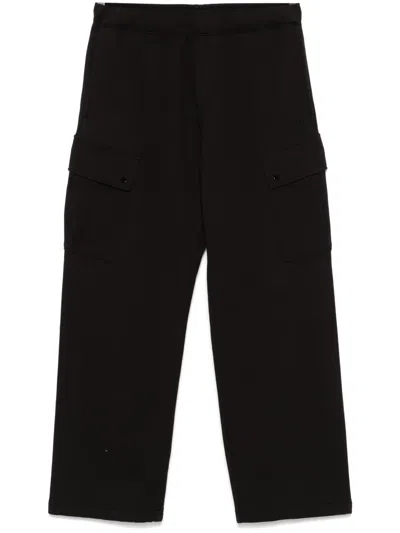 C.p. Company Diagonal-fleece Track Pants In Black