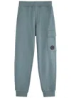 C.p. Company Diagonal Raised Cotton Sweatpants In Blue
