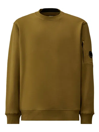 C.p. Company Diagonal Raised Fleece In Green