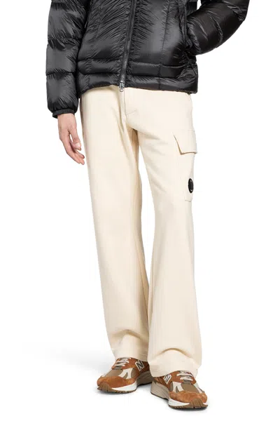 C.p. Company Diagonal Raised Fleece Cargo Lens Sweatpants In Neutral