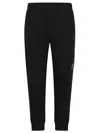 C.p. Company Diagonal Raised Fleece Cargo Sweatpants In Black