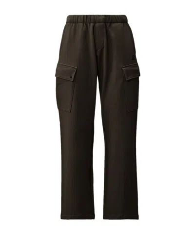C.p. Company Diagonal Raised Fleece Cargo Sweatpants In Brown
