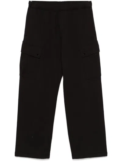 C.p. Company Diagonal Raised Fleece Cargo Sweatpants Clothing In Black