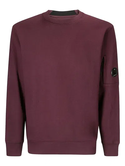 C.p. Company Diagonal Raised Fleece Crewneck Lens Sweatshirt