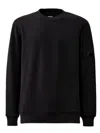 C.p. Company Diagonal Raised Fleece Crewneck Sweatshirt In Black