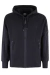 C.p. Company Diagonal Raised Fleece Google Zipped Sweatshirt In Blue