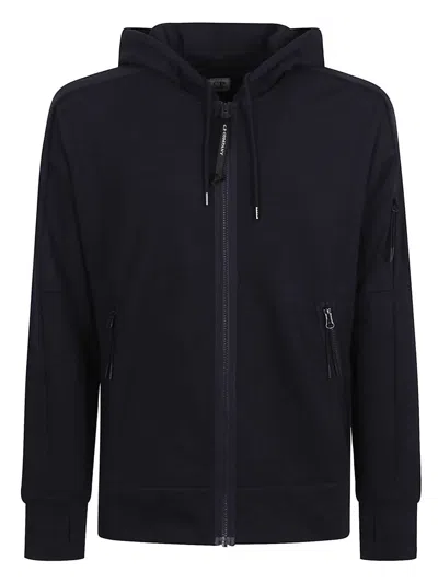 C.P. COMPANY C.P. COMPANY DIAGONAL RAISED FLEECE FULL ZIP HOODED SWEATSHIRT