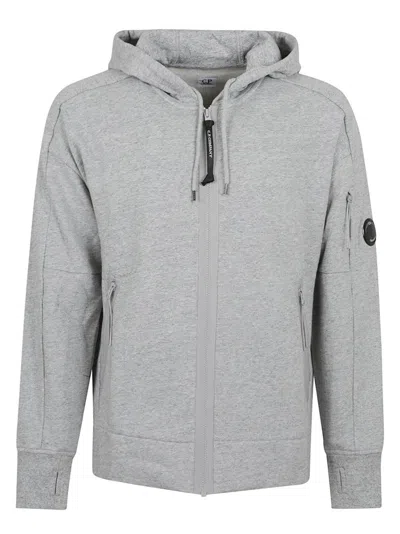C.P. COMPANY DIAGONAL RAISED FLEECE FULL ZIP HOODED SWEATSHIRT