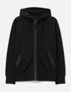 C.p. Company Diagonal Raised Fleece Goggle Hooded Sweatshirt In Black