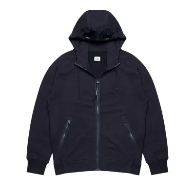 Pre-owned C.p. Company Diagonal Raised Fleece Goggle Sweatshirt 'total Eclipse' | Blue | Men's Size Xl