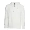 C.p. Company Diagonal Raised Fleece Goggle Zipped Hooded Sweatshirt In White