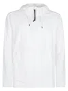C.p. Company Sweatshirts Hooded Open In Diagonal Raised Fleece In White