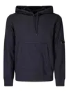 C.p. Company Diagonal Raised Fleece Hooded Sweatshirt In Blue