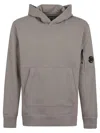 C.p. Company Sweatshirts Sweat Hooded In Diagonal Raised Fleece In Gray