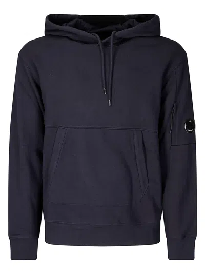 C.p. Company Diagonal Raised Fleece Hooded Sweatshirt In Total Eclipse