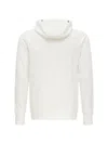 C.p. Company Diagonal Raised Fleece Hooded Sweatshirt In White