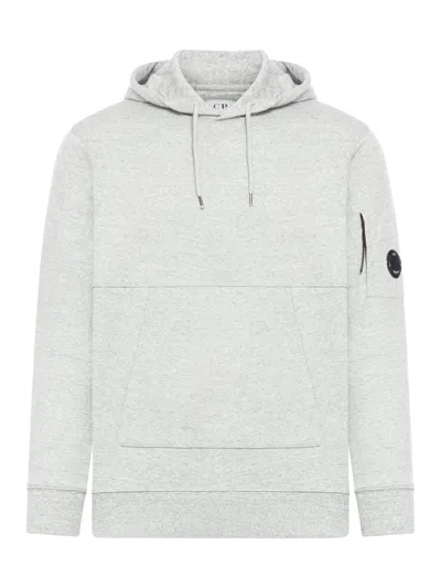 C.p. Company Diagonal Raised Fleece Hoodie In Grey