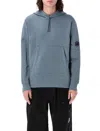 C.p. Company C.p.company Diagonal Raised Fleece Lens Hooded Sweatshirt In Stormy Weather