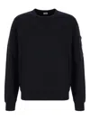 C.p. Company Cp Company Diagonal Raised Fleece Crew Neck Lens Sweatshirt In Black