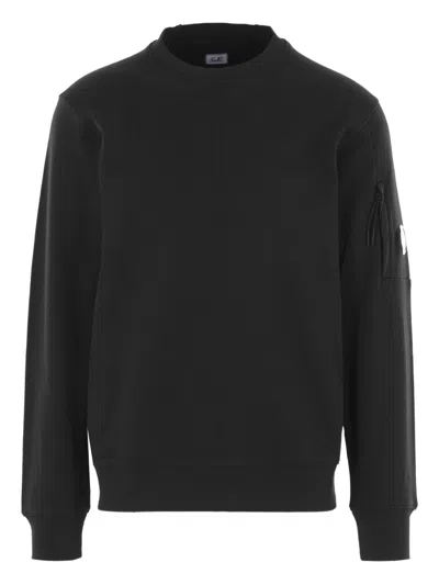 C.p. Company Diagonal Raised Fleece Sweatshirt In Black