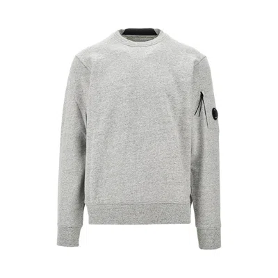 C.p. Company C.p.company Crew-neck Sweatshirt With Lens Detail In Gray