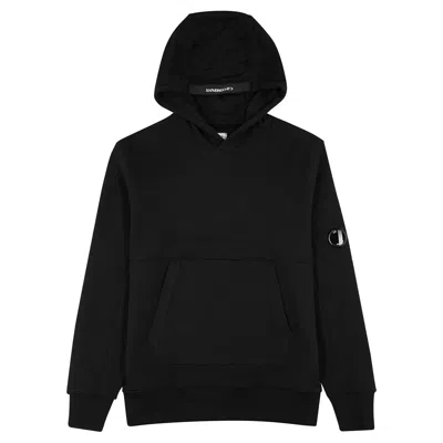 C.p. Company Diagonal Raised Hooded Cotton Sweatshirt In Black