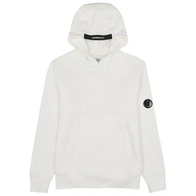 C.p. Company Diagonal Raised Hooded Cotton Sweatshirt In White