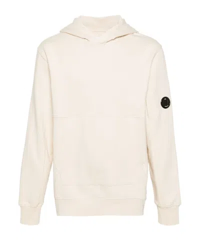 C.p. Company Diagonal Raised Hoodie Mit Linsen-detail In White