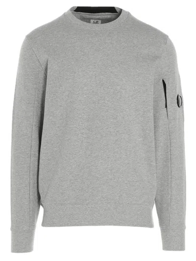 C.p. Company Lens-detail Crew-neck Sweatshirt In Gray