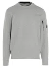 C.p. Company Gray Diagonal Raised Fleece Crewneck Lens Sweatshirt In Gray