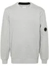 C.p. Company Gray Diagonal Raised Fleece Crewneck Lens Sweatshirt In Grey
